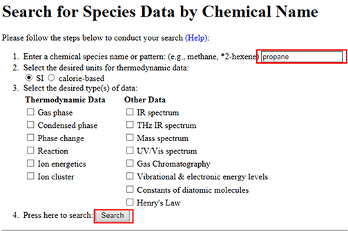 Search For Species by Chemical Name